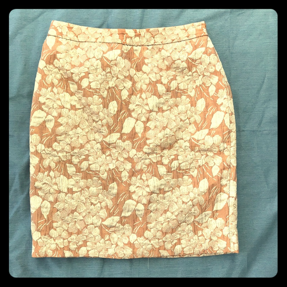 Talbots size 10 metallic gold brocade skirt